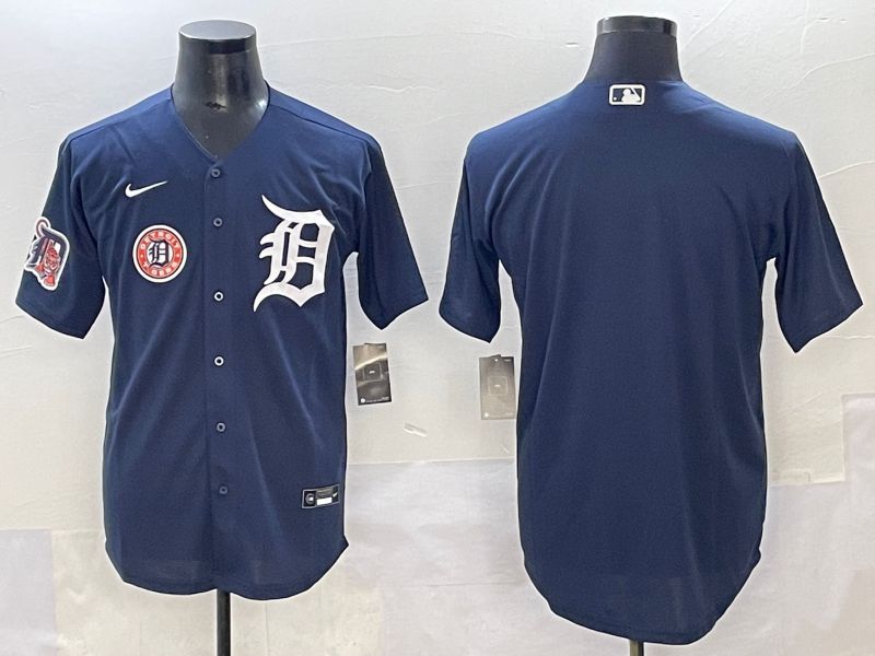 Men 2025 Detroit Tigers Blank Dark Blue Game Nike MLB Jersey style 7->detroit tigers->MLB Jersey
